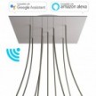 Large Square Smart ceiling rose, 400 mm Panel Rose-One with 9 X-shaped holes - compatible with voice assistants