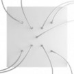 Large Square Smart ceiling rose, 400 mm Panel Rose-One with 9 X-shaped holes - compatible with voice assistants