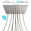 Large Square Smart ceiling rose, 400 mm Panel Rose-One with 10 holes - compatible with voice assistants