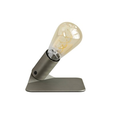 SI! 5V Table lamp with ST64 light bulb and metallic base - Brushed titanium