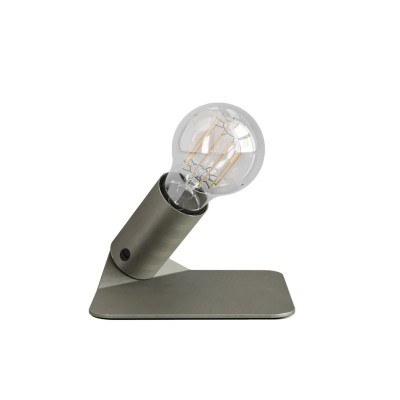 SI! 5V Table lamp with A60 light bulb and metallic base - Brushed titanium