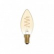 LED Golden Light Bulb C01 Carbon Line Curved Spiral Filament Candle C35 2,5W 136Lm E14 1800K Dimmable