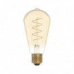 LED Golden Light Bulb C04 Carbon Line Curved Spiral Filament Edison ST64 4W 250Lm E27 1800K Dimmable