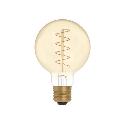 LED Golden Light Bulb C05 Carbon Line Curved Spiral Filament Globe G80 4W 250Lm E27 1800K Dimmable