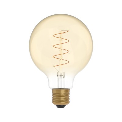 LED Golden Light Bulb C06 Carbon Line Curved Spiral Filament Globe G95 4W 250Lm E27 1800K Dimmable