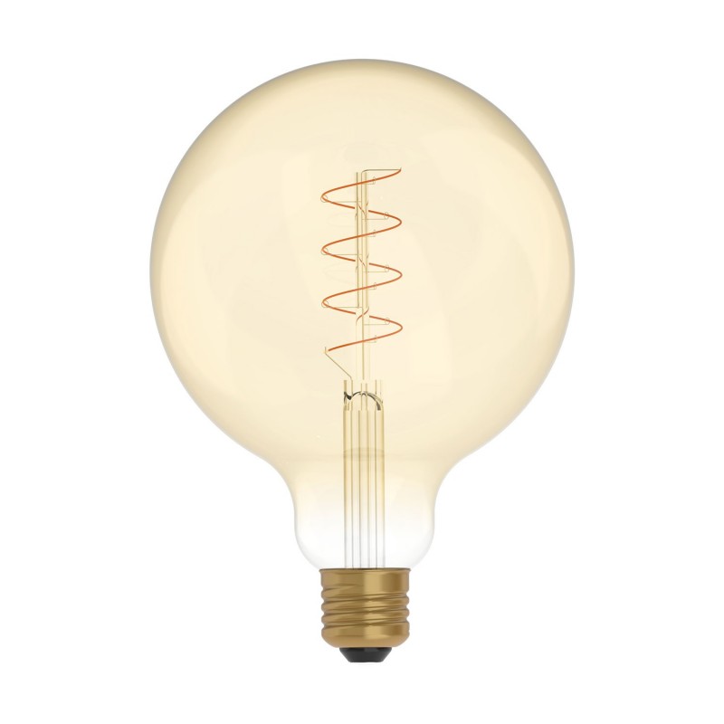 LED Golden Light Bulb C07 Carbon Line Curved Spiral Filament Globe G125 4W 250Lm E27 1800K Dimmable