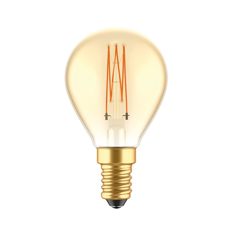 LED Golden Light Bulb C52 Carbon Line Filament Cage Mini Globe G45 3,5W 300Lm E14 2700K Dimmable