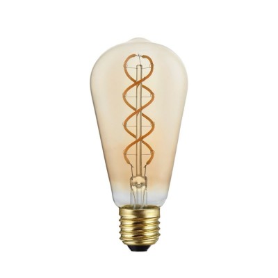 LED Light Bulb Gold B01 5V Collection Spiral Filament Edison ST64 1,3W 80Lm E27 2500K Dimmable