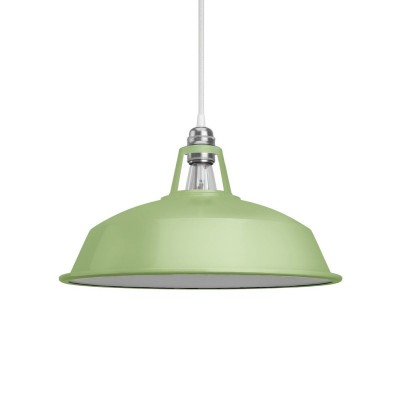 Harbour lampshade in enamelled metal with E27 fitting, 38 cm diameter - Soft Green