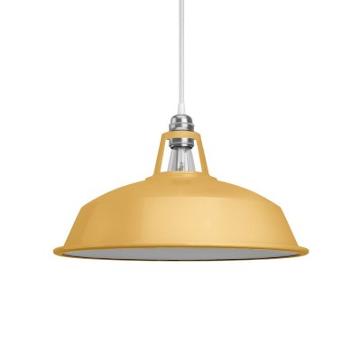 Harbour lampshade in enamelled metal with E27 fitting, 38 cm diameter - Yellow mustard