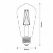 LED Light Bulb E27 CRI 95 ST64 7,2W 640Lm 2700K Dimmable - P02