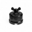 Switch/Diverter in black porcelain with butterfly nut