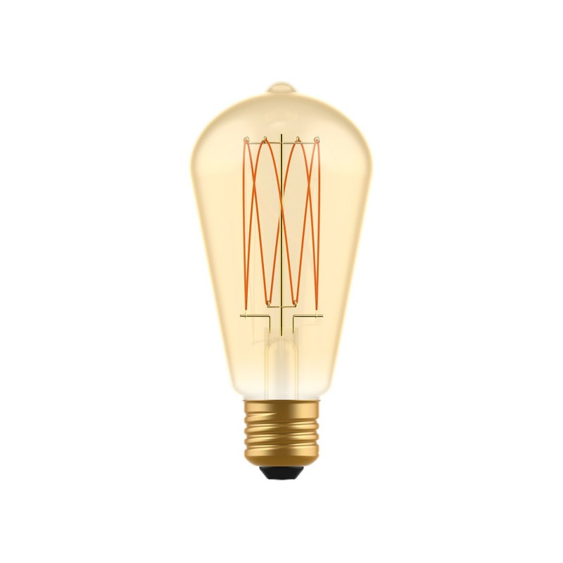 LED Golden Light Bulb C54 Carbon Line Filament Cage Edison ST64 7W 640Lm E27 2700K Dimmable