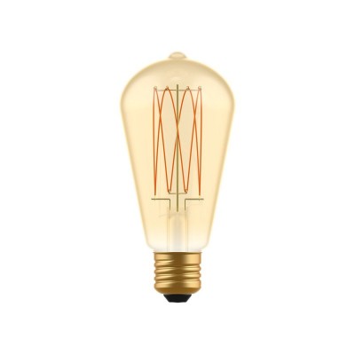 LED Golden Light Bulb C54 Carbon Line Filament Cage Edison ST64 7W 640Lm E27 2700K Dimmable