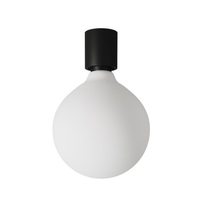 Applique with porcelain effect light bulb - IP44 Waterproof - Black