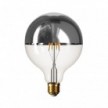 Applique with exposed light bulb and half silver sphere - IP44 Waterproof