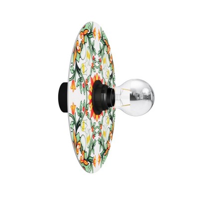 Wall or ceiling lamp with majolica lampshade - IP44 Waterproof - Black