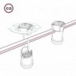 Electric cable for String Lights, covered by linen Grey fabric CN02 - UV resistant