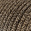 UV resistant round electric cable with natural Brown SN04 linen lining for outdoor use - Compatible with Eiva Outdoor IP65