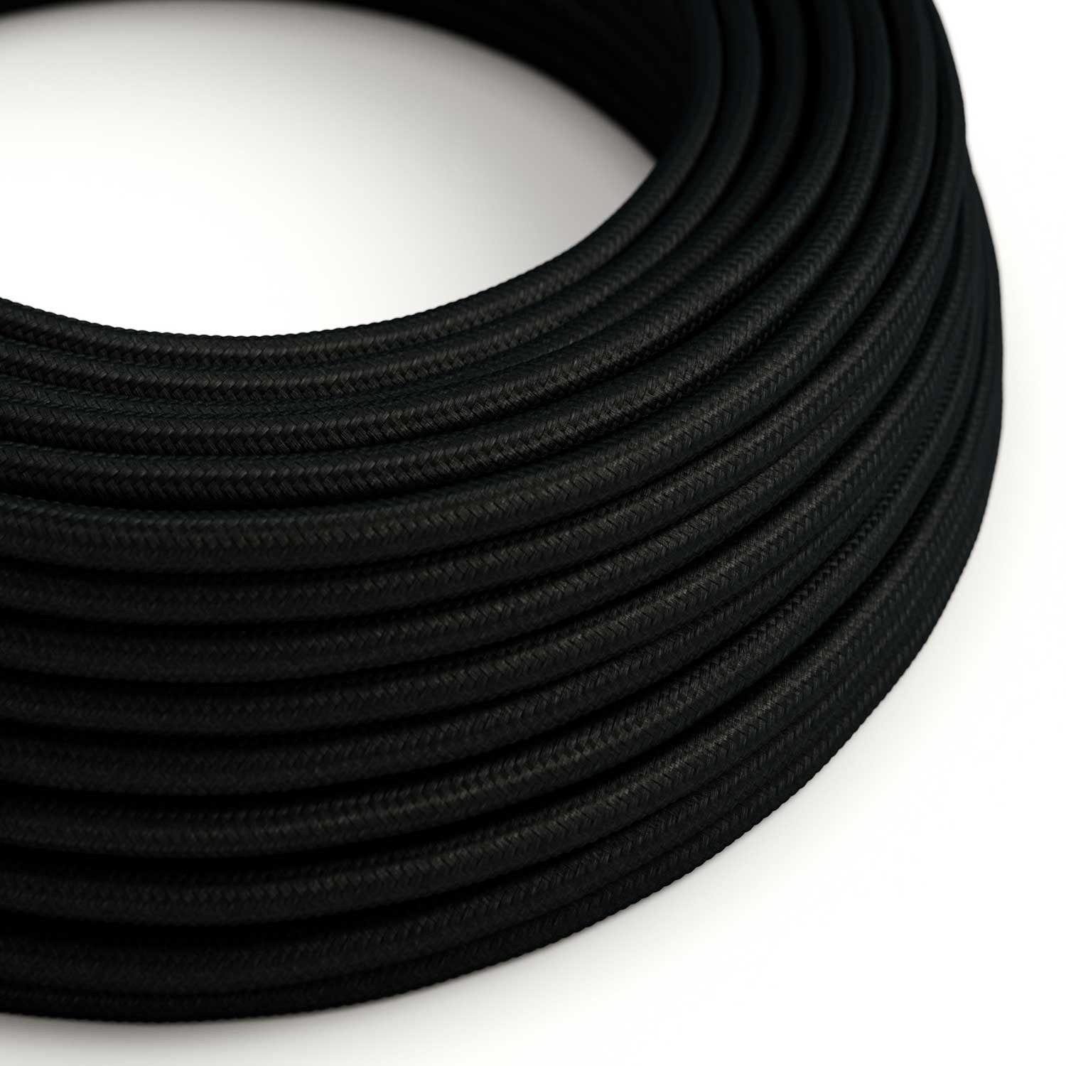 UV resistant round electric cable with Black SM04 fabric lining for outdoor use - Compatible with Eiva Outdoor IP65