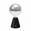 Portable and rechargeable Cabless01 LED lamp with Silver Half Sphere Globe light bulb