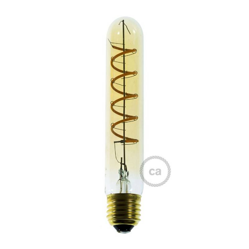 LED Golden Light Bulb T28 Curved Filament Double Spiral Curve 4W 360Lm E27 2000K Dimmable