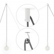 Spider, multiple suspension with 5 pendants, white metal, RM04 Black cable, Made in Italy.