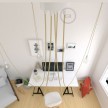 Spider, multiple suspension with 5 pendants, white metal, RN06 Jute cable, Made in Italy.