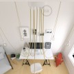 Spider, multiple suspension with 7 pendants, white metal, RN06 Jute cable, Made in Italy.