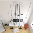 Spider, multiple suspension with 5 pendants, white metal, RN02 Grey cable, Made in Italy.