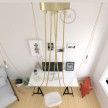 Spider, multiple suspension with 5 pendants, brass metal, RR13 Brass coloured Copper cable, Made in Italy.