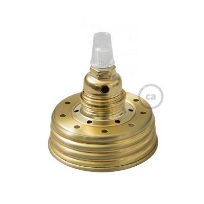 Golden metal Mason Jar Pendant lighting Kit with conical strain relief and E14 Brass metal lamp holder