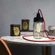 Black metal Mason Jar Pendant lighting Kit with conical strain relief and E14 Black bakelite lamp holder