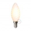 LED Milky White Light Bulb - Twisted Candle C35 - 4W 300Lm E14 2700K Dimmable