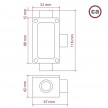 Three-outlet, T-shaped Junction box for Creative-Tube, aluminium case