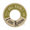 MINI-UFO: reversible wooden disk READING BALLSH*T collection, subject LOVE READING + 2 PAGES