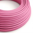 Round Electric Cable covered by Rayon solid color fabric RM08 Fuchsia