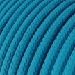 Round Electric Cable covered by Rayon solid color fabric RM11 Cyan