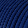 Round Electric Cable covered by Rayon solid color fabric RM12 Blue