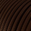 Round Electric Cable covered by Rayon solid color fabric RM13 Brown