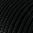 Round Electric Cable covered by Rayon solid color fabric RM04 Black