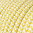 Round Electric Cable covered by Rayon fabric ZigZag RZ10 Yellow