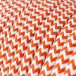 Round Electric Cable covered by Rayon fabric ZigZag RZ15 Orange