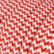 Round Electric Cable covered by Rayon fabric ZigZag RZ09 Red