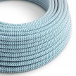 Round Electric Cable covered by Rayon fabric ZigZag RZ11 Cyan