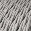 Twisted Electric Cable covered by Rayon solid color fabric TM02 Silver