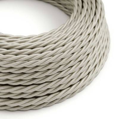 Twisted Electric Cable covered by Rayon solid color fabric TM00 Ivory