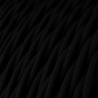 Twisted Electric Cable covered by Rayon solid color fabric TM04 Black