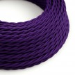 Twisted Electric Cable covered by Rayon solid color fabric TM14 Violet