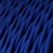 Twisted Electric Cable covered by Rayon solid color fabric TM12 Blue